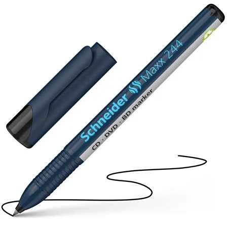 Permanentný popisovač na CD/DVD, 0,7 mm, SCHNEIDER "244", čierny 5