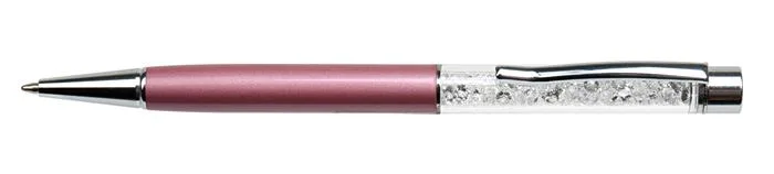 Guľôčkové pero, s bielymi krištáľmi SWAROVSKI®, 14 cm, ART CRYSTELLA, svetlofialová 2