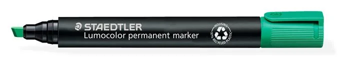 Permanentný popisovač, zrezaný hrot, STAEDTLER "Lumocolor 350", zelený 2