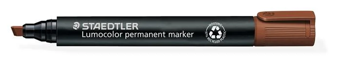 Permanentný popisovač, zrezaný hrot, STAEDTLER "Lumocolor 350", hnedý 2