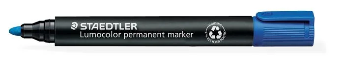 Permanentný popisovač, 2 mm, kužeľový hrot, STAEDTLER "Lumocolor 352", modrý 2