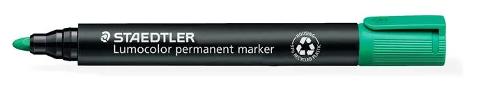 Permanentný popisovač, 2 mm, kužeľový hrot, STAEDTLER "Lumocolor 352", zelený 2