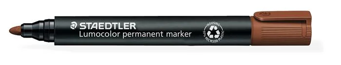 Permanentný popisovač, 2 mm, kužeľový hrot, STAEDTLER "Lumocolor 352", hnedý 2