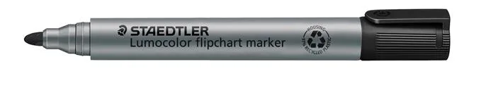 Popisovač na flipchartové tabule, 2 mm, kužeľový hrot, STAEDTLER "Lumocolor 356", čierny 2