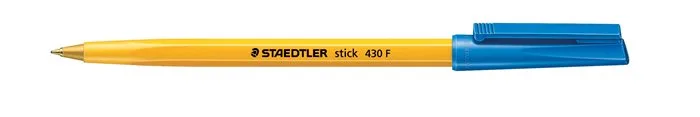 Guľôčkové pero, 0,3 mm, s vrchnákom, STAEDTLER "Stick 430 F", modré 2