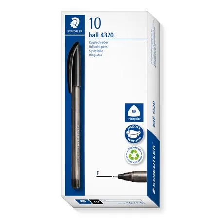 Guľôčkové pero, 0,3 mm, kužeľový hrot, STAEDTLER "Ball", čierne 3