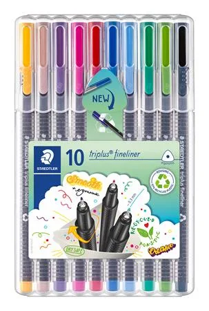 Liner, sada, 0,3 mm, STAEDTLER "Triplus 334", 10 rôznych farieb 3
