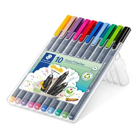 Liner, sada, 0,3 mm, STAEDTLER "Triplus 334", 10 rôznych farieb 4