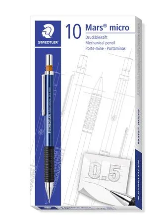 Mikroceruzka, 0,5 mm, STAEDTLER "Mars micro", modrá 4