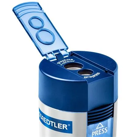 Strúhadlo, dvojdierové, so zásobníkom, STAEDTLER "512", modrá 2