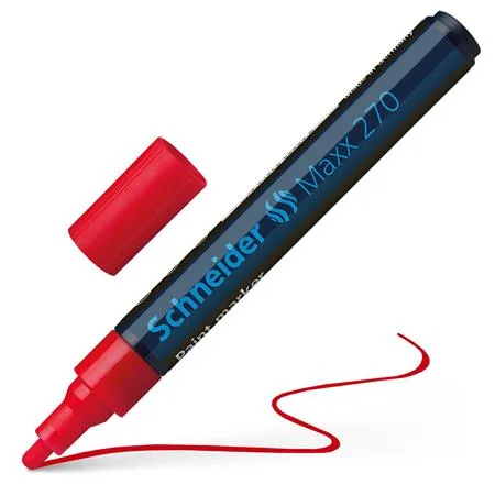 Lakový popisovač, 1-3 mm, SCHNEIDER "Maxx 270", červený 4