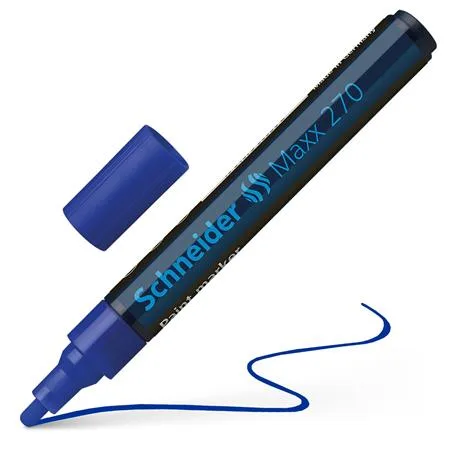 Lakový popisovač, 1-3 mm, SCHNEIDER "Maxx 270", modrý 4