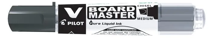 Popisovač na tabule, 2,2-5,2 mm, zrezaný hrot, PILOT "V-Board Master", čierny 2