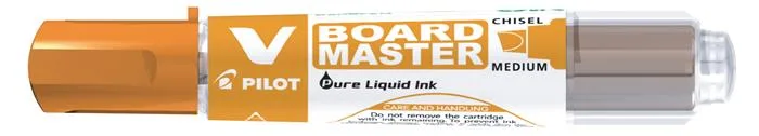 Popisovač na tabule, 2,2-5,2 mm, zrezaný hrot, PILOT "V-Board Master", oranžový 2