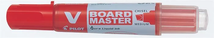 Popisovač na tabule, 2,2-5,2 mm, zrezaný hrot, PILOT "V-Board Master", červený 2