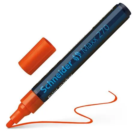 Lakový popisovač, 1-3 mm, SCHNEIDER "Maxx 270", oranžový 4