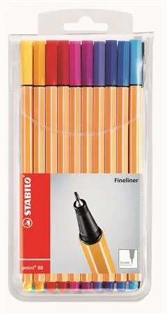 Liner, sada, 0,4 mm, STABILO "Point 88", 20 rôznych farieb 2