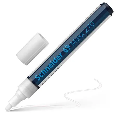 Lakový popisovač, 1-3 mm, SCHNEIDER "Maxx 270", biely 4
