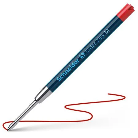 Náplň do guľôčkových pier, 0,5 mm, SCHNEIDER "Slider 755", červená 2
