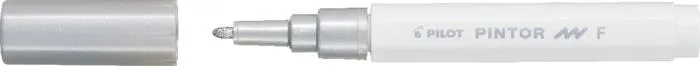 Dekoračný popisovač, 1 mm, PILOT "Pintor F", strieborná 2