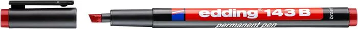 Permanentný popisovač, OHP, 1 mm, EDDING "143 B", červený 2