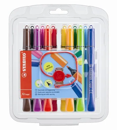 Fixky 1 mm, STABILO "Cappi", 12 rôznych farieb 3
