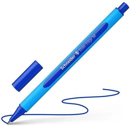 Guľôčkové pero, 0,7 mm, s vrchnákom, SCHNEIDER "Slider Edge XB", modré 4