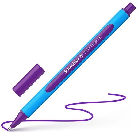Guľôčkové pero, 0,7 mm, s vrchnákom, SCHNEIDER "Slider Edge XB", fialové 4