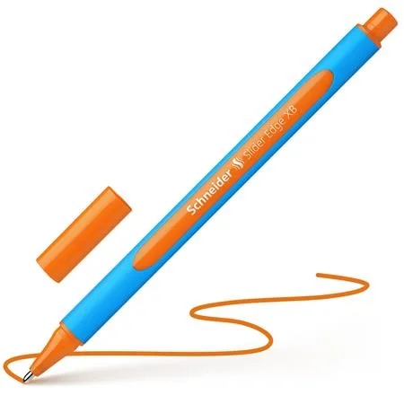 Guľôčkové pero, 0,7 mm, s vrchnákom, SCHNEIDER "Slider Edge XB", oranžové 4