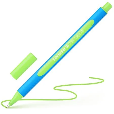 Guľôčkové pero, 0,7 mm, s vrchnákom, SCHNEIDER "Slider Edge XB", svetlozelené 4