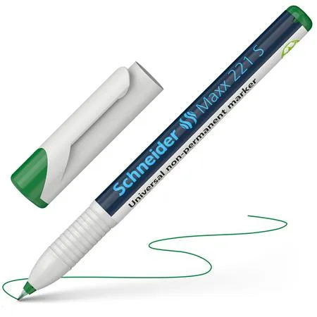 Popisovač, OHP, 0,4 mm, SCHNEIDER "Maxx 221 S", zelený 5