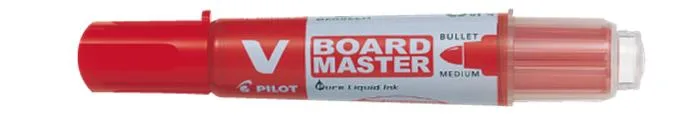 Popisovač na tabule, 2,3 mm, kužeľový, PILOT "V-Board Master", červený 2