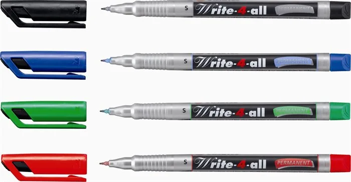 Permanentný popisovač, 0,4 mm, kužeľový hrot, STABILO "Write-4-all", čierna 2