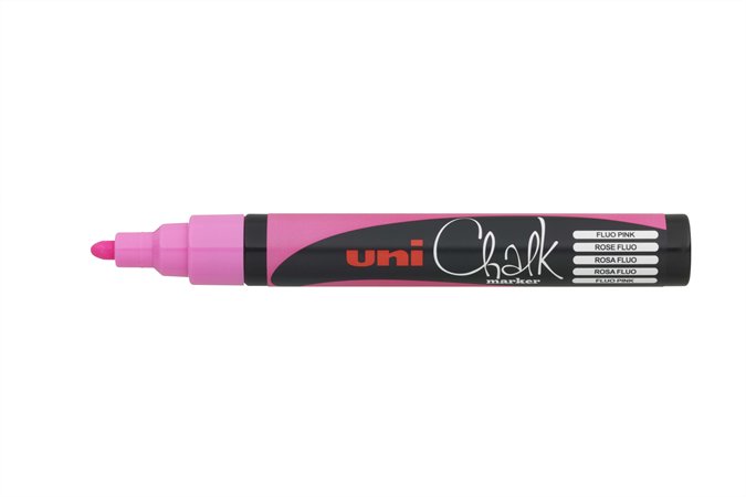 Kriedový popisovač, 1,8-2,5 mm, UNI "PWE-5M", fluor ružový 2