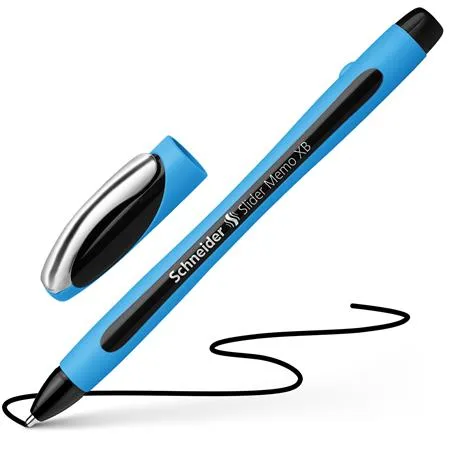 Guľôčkové pero, 0,7 mm, s vrchnákom, SCHNEIDER "Slider Memo XB", čierna 3