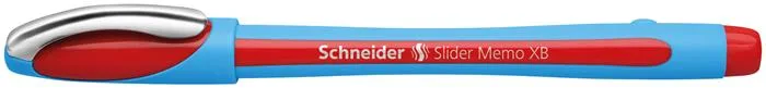 Guľôčkové pero, 0,7 mm, s vrchnákom, SCHNEIDER "Slider Memo XB", červená 3