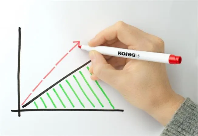 Popisovač na biele a flipchartové tabule, sada, 1-3 mm, kužeľový hrot, KORES "K-Marker W1", 4 rôzne farby 2