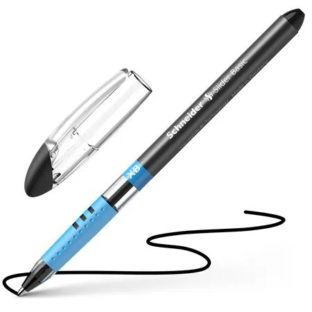 Guľôčkové pero, 0,7 mm, s vrchnákom, SCHNEIDER "Slider XB", čierne 3