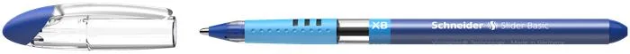 Guľôčkové pero, 0,7 mm, s vrchnákom, SCHNEIDER "Slider XB", modré 2