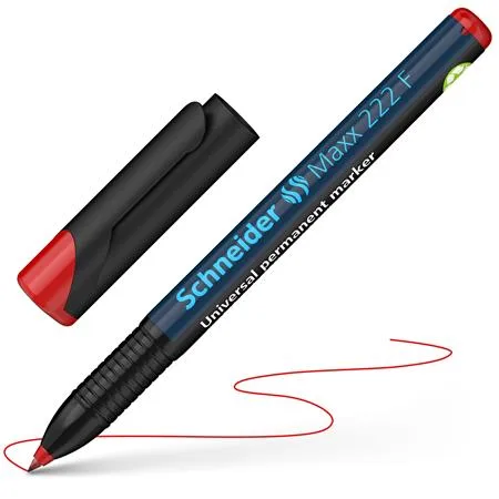 Permanentný popisovač, OHP, 0,7 mm, SCHNEIDER "Maxx 222 F", červený 4