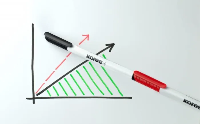 Popisovač na biele a flipchartové tabule, sada, 1-3 mm, kužeľový hrot, KORES "K-Marker W1", 6 rôznych farieb 3