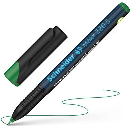 Permanentný popisovač, OHP, 0,4 mm, SCHNEIDER "Maxx 220 S", zelený 3