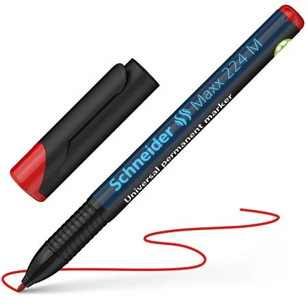 Permanentný popisovač, OHP, 1 mm, SCHNEIDER "Maxx 224 M", červený 5