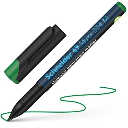 Permanentný popisovač, OHP, 1 mm, SCHNEIDER "Maxx 224 M", zelený 5