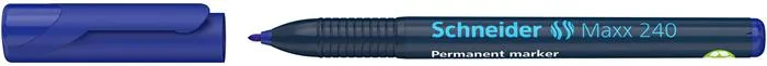 Permanentný popisovač, 1- 2 mm, kužeľový hrot, SCHNEIDER "240", modrý 2