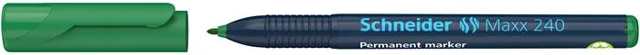 Permanentný popisovač, 1- 2 mm, kužeľový hrot, SCHNEIDER "240", zelený 2