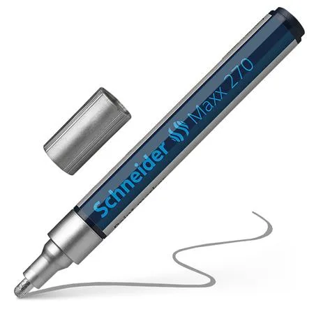 Lakový popisovač, 1-3 mm, SCHNEIDER "Maxx 270", strieborný 4