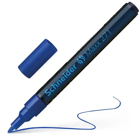 Lakový popisovač, 1-2 mm, SCHNEIDER "Maxx 271", modrý 4