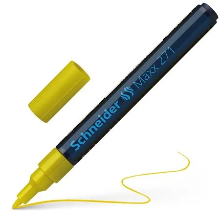 Lakový popisovač, 1-2 mm, SCHNEIDER "Maxx 271", žltý 4