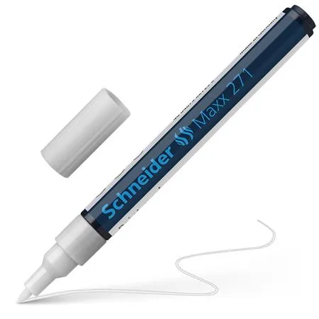 Lakový popisovač, 1-2 mm, SCHNEIDER "Maxx 271", biely 4